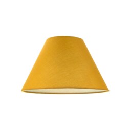 Traditional 8 Inch Mustard Ochre Cotton Fabric Coolie Lamp Shade Yellow Ochre 1