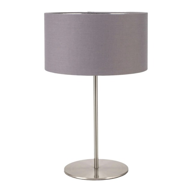 Brushed Silver & Steel Grey Table Lamp