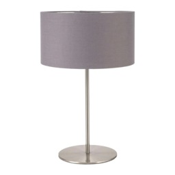 Brushed Silver & Steel Grey Table Lamp