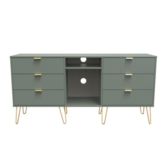 Bexley 6 Drawer Sideboard in Reed Green (Ready Assembled) Green Reed Green
