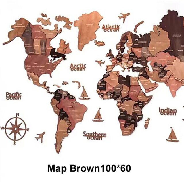 3D Wooden World Map Wall Decor Modern Wall Art for Home, Office & Travel Lovers Unique Birthday Gift