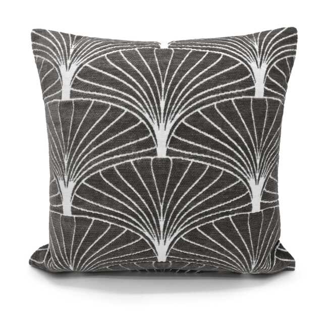 Luxury Chenille Pattern Cushion - 43cm x 43cm Grey Charcoal