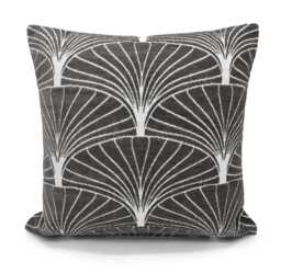 Luxury Chenille Pattern Cushion - 43cm x 43cm Grey Charcoal