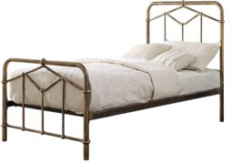 3ft Single Retro bed frame,antique bronze,metal.Rustic,industrial tubular Bronze Single