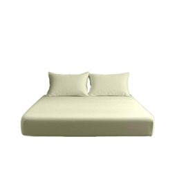 Luxury 400TC Sateen Soft Touch Hotel Quality Fitted Sheet Bed Linen 40cm Extra Deep Skirt Cream Super King