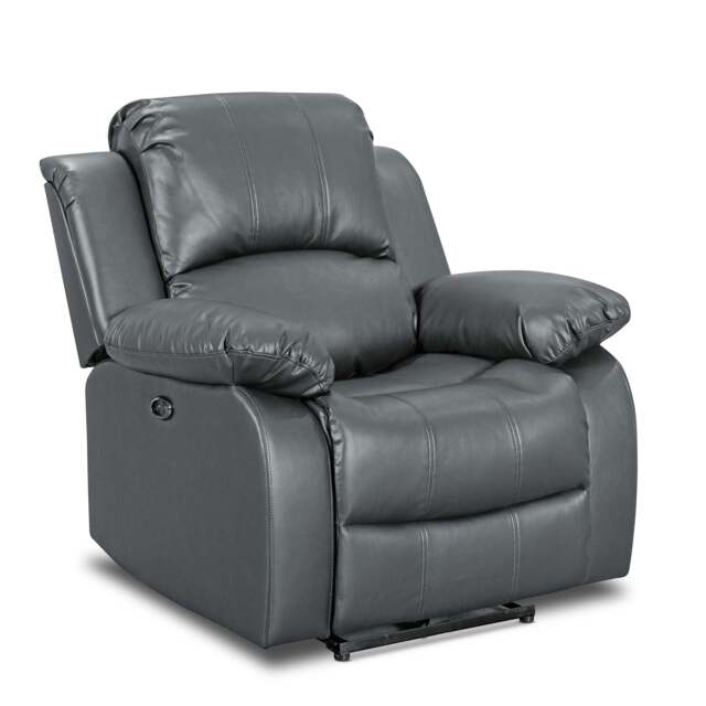 Faux Leather Grey Electric Recliner Chair VALENCIA