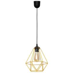Karo Wire Frame Pendant Ceiling Light Black, Orange 24cm