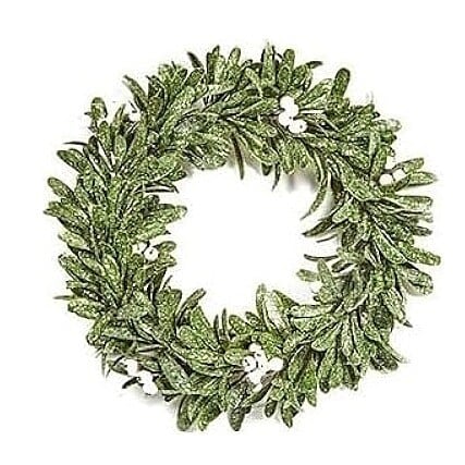 Premier Artificial Door Wreath Frosted Mistletoe White Berries 35cm