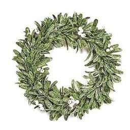 Premier Artificial Door Wreath Frosted Mistletoe White Berries 35cm