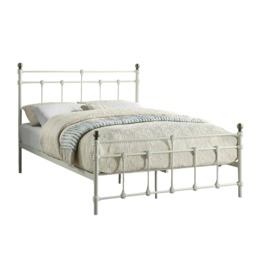 Bayford Traditional Vintage Style White Metal Bed Frame (King) White White King