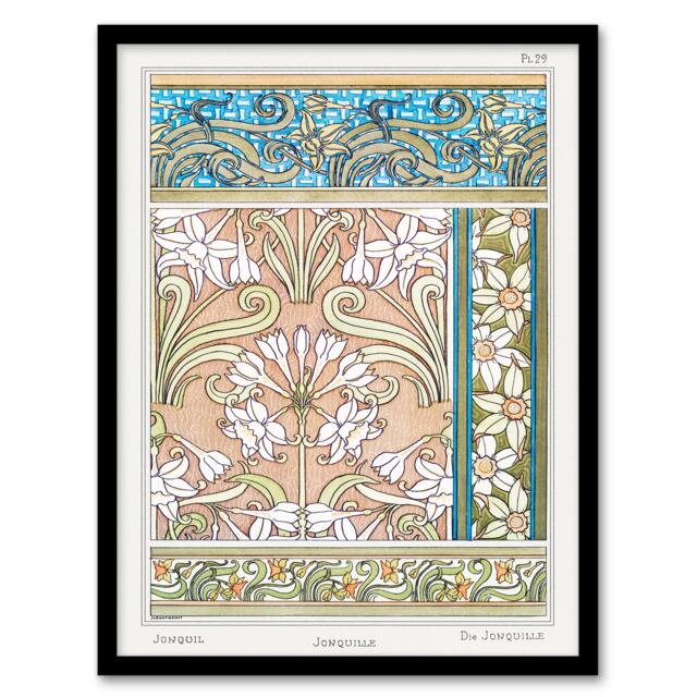 Maurice Pillard Verneuil Framed Wall Art Print Daffodil Art Nouveau Home Décor