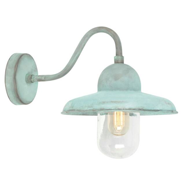 Somerton 1 Light Outdoor Fisherman Dome Wall Light Verdi IP44, E27