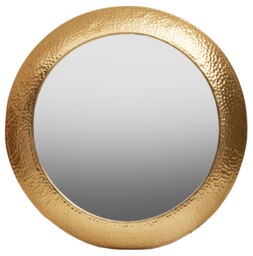 Templar Gold Finish Round Wall Mirror Gold