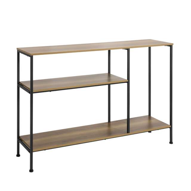 SoBuy 3-Shelf Console Table, Brown & Black, 47.2x11.8x31.5 inches, 11.2 kg - FSB35-PF