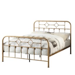 Ware Victorian Industrial Design Brass Metal Bed Frame(King) Bronze Brass King