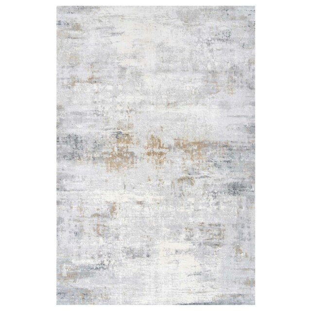 KUKOON Silver Grey Metallic Distressed Abstract Living Room Area Rug 200cm x 290cm Grey