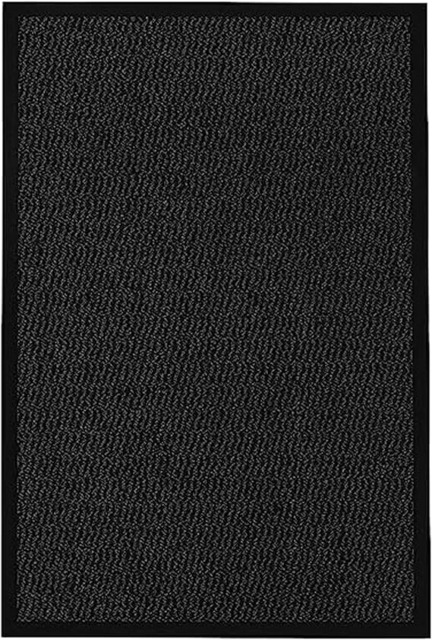 KAV Door Mat Dirt Trapper - Durable Indoor and Outdoor Non-Slip Rug - Super Absorbent- Home, Office(Black, 90cm x 150cm)