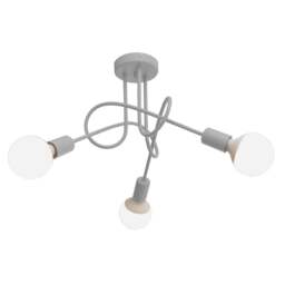 Oxford Multi Arm Semi Flush Ceiling Light Grey 50cm