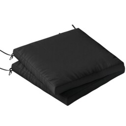 Outsunny 2Pcs Garden Chair Cushions, Waterproof Seat Pads Black Black 50 x 50 x 7 cm
