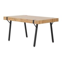 Treviso Dining Table - L90 x W150 x H76 cm - Light Oak Effect/Black Multi