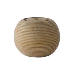 ValueLights Natural Round Ribbed Ball Solar Water Fountain Cream