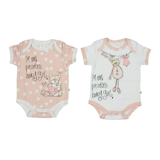 Precious Baby Girl Polka Dot Set of 2 Suits In a Gift Box Christmas Baby Shower