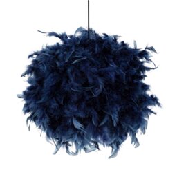 Eye-Catching and Modern Small Navy Blue Feather Decorated Pendant Lighting Shade Blue Midnight Blue 1
