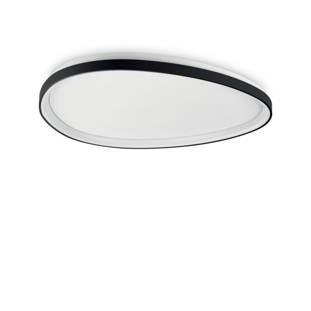 Gemini Integrated LED Semi Flush Ceiling Light Black 4650lm 4000K
