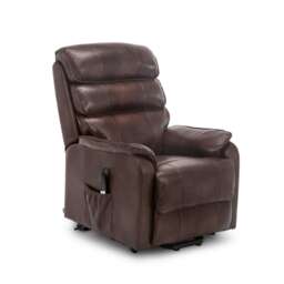 Buckingham Single Motor Electric Rise Recliner Bonded Leather Chair (Brown)