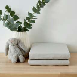 Martex Baby Fitted Sheet Twin Pack - Travel Cot Grey One Size