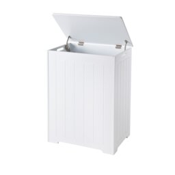 Chester Large White Wooden Laundry Bin, Bathroom Storage Chest, Cabinet, Hamper