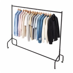 6ft Garment Clothes Rail Super Heavy Duty All Metal Black Black
