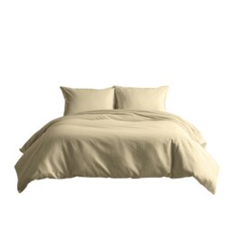 Luxury 200TC Duvet Cover And Pillowcase/s Set Bed Linen Cream Cream Single