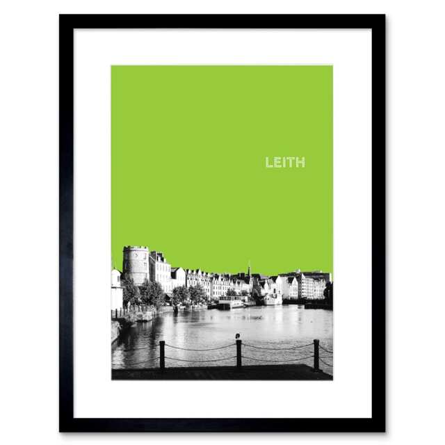 "Leith Shore Edinburgh Scotland Landmark 9x7"" Black Framed Wall Art Print"