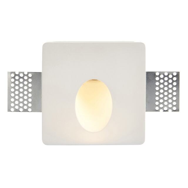 Zeke Recessed Wall Light Trimless Square 1.5W White Plaster