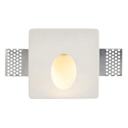 Zeke Recessed Wall Light Trimless Square 1.5W White Plaster