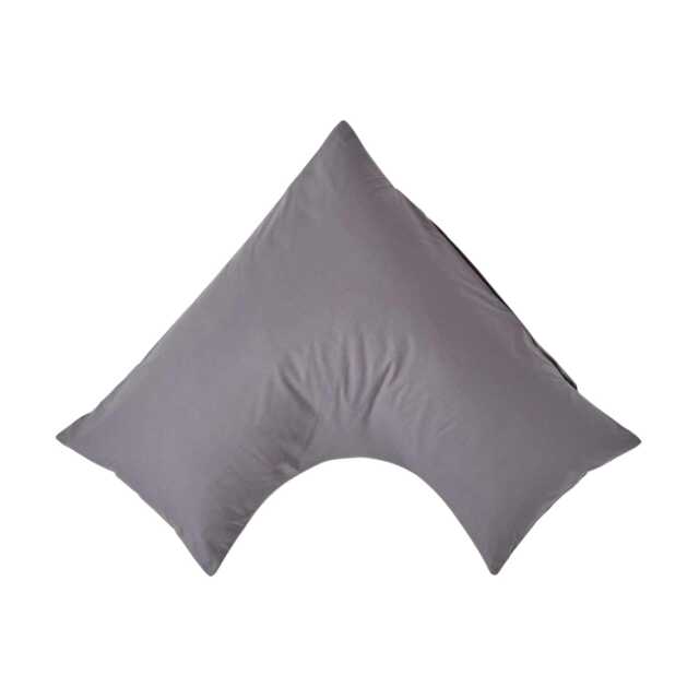 Homescapes Dark Grey Egyptian Cotton V Shaped Pillowcase 200 TC Grey