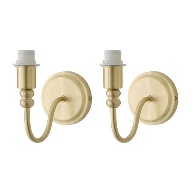 ValueLights Binky Pair of Gold Rechargeable Wall Light Bases Gold