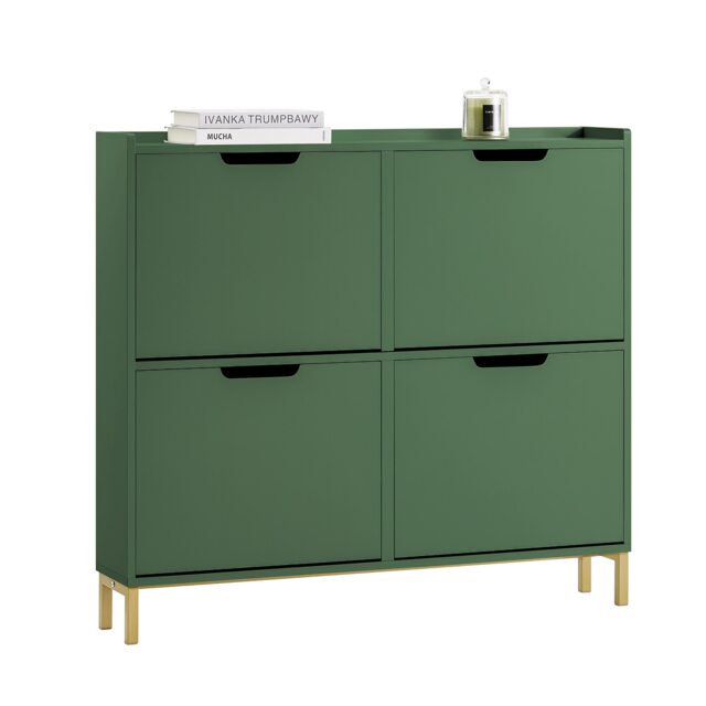 SoBuy FSR100-SY,Narrow Shoe Rack Shoe Cabinet with 4 Flip Drawers
