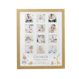 Personalised Animals Oak Multi Photo Frame Brown One Size