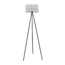 ValueLights Elise Acrylic Shade Black Tripod Floor Lamp Black