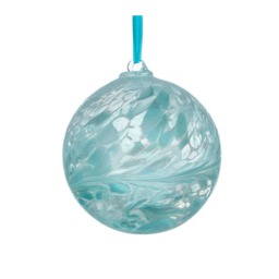 Sienna Glass Hanging Ornament 15cm Friendship Ball - Pastel Blue