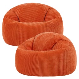 2 Pack Cord Retro Classic Bean Bag Terracotta