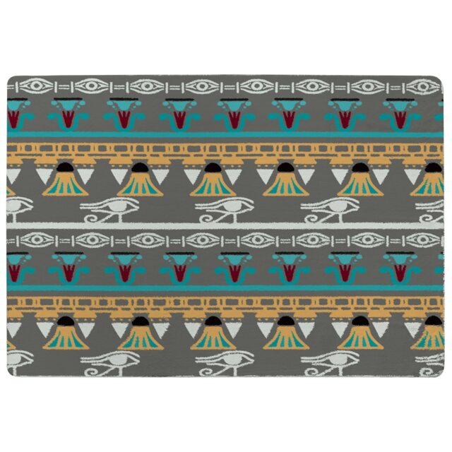 Tribal Art, Egyptian Vintage Ethnic Silhouettes Designer Rug Multi