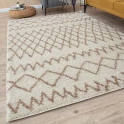 The Rugs Moroccan Collection Soft Tangier High Pile Shaggy Rugs and Runners Living Room
