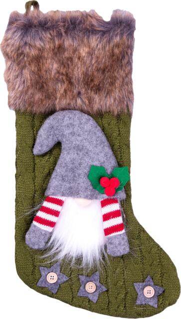 St Helens Luxury Gonk Xmas Stocking, Green