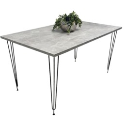 Modern Grey Rectangular Dining Table with Hairpin Legs Compact Kitchen Dining Room Table