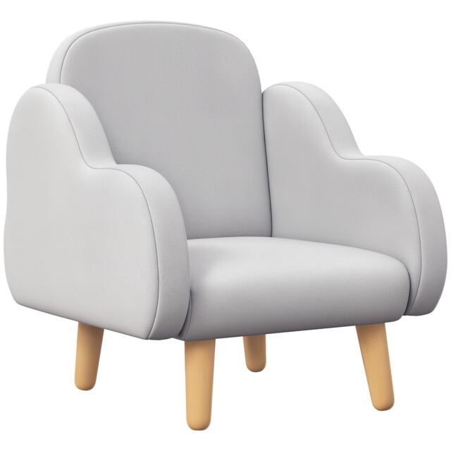 ZONEKIZ Kids Armchair Toddler Sofa Chair Cloud-Shaped for 1.5-3 Years Grey