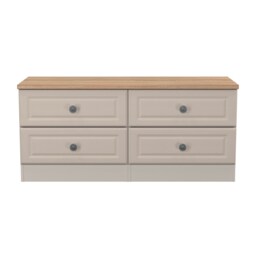 Surrey 4 Drawer Bed Box in Kashmir Ash & Bardolino Oak (Ready Assembled) Cream Kashmir Ash & Bardolino Oak