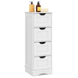 COSTWAY Freestanding Storage Cupboard Bathroom Floor Cabinet-White